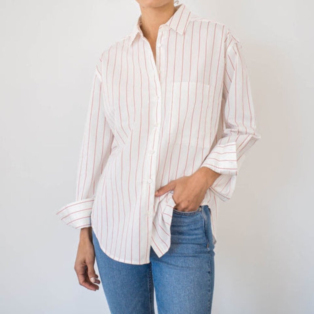 AYR The Deep End Lighthouse Stripe Button Up